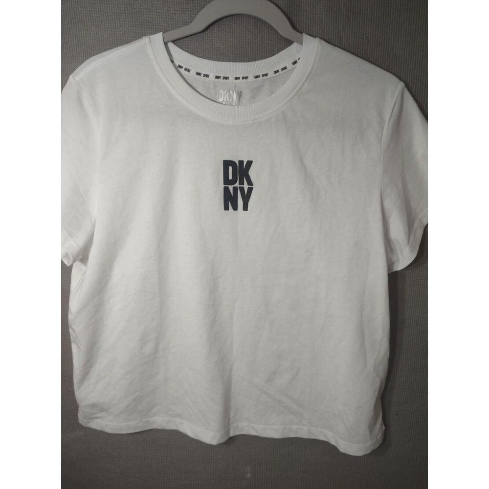 DKNY Women's Crew Neck T-Shirt With Logo Short Sleeve Black Size S/P - Picture 5 of 8